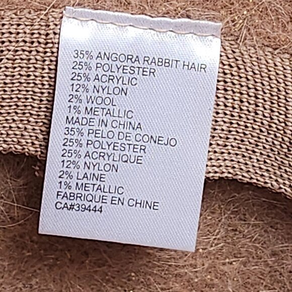 Ladies Winter Bucket Hat Angora Blend Great Shape Brown w/Gold Tint BOW Deatil - Picture 5 of 7